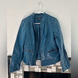 Blue leather jacket